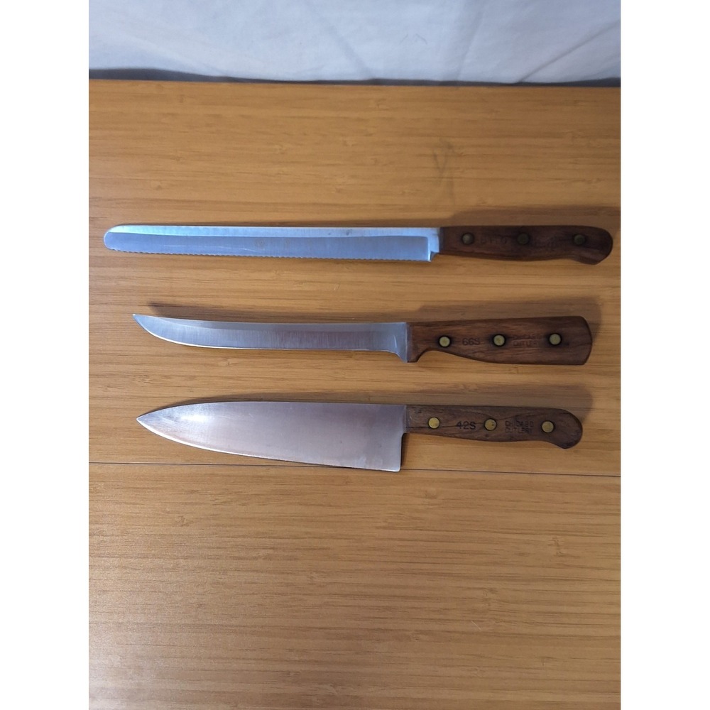 Vintage Chicago Cutlery 3pc Knife Set 42S 66S BT10 Made In The USA Lot Of 3